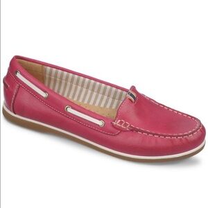 Naturalizer Hanover Pink Leather Slip On Comfort Loafer Boat Shoes